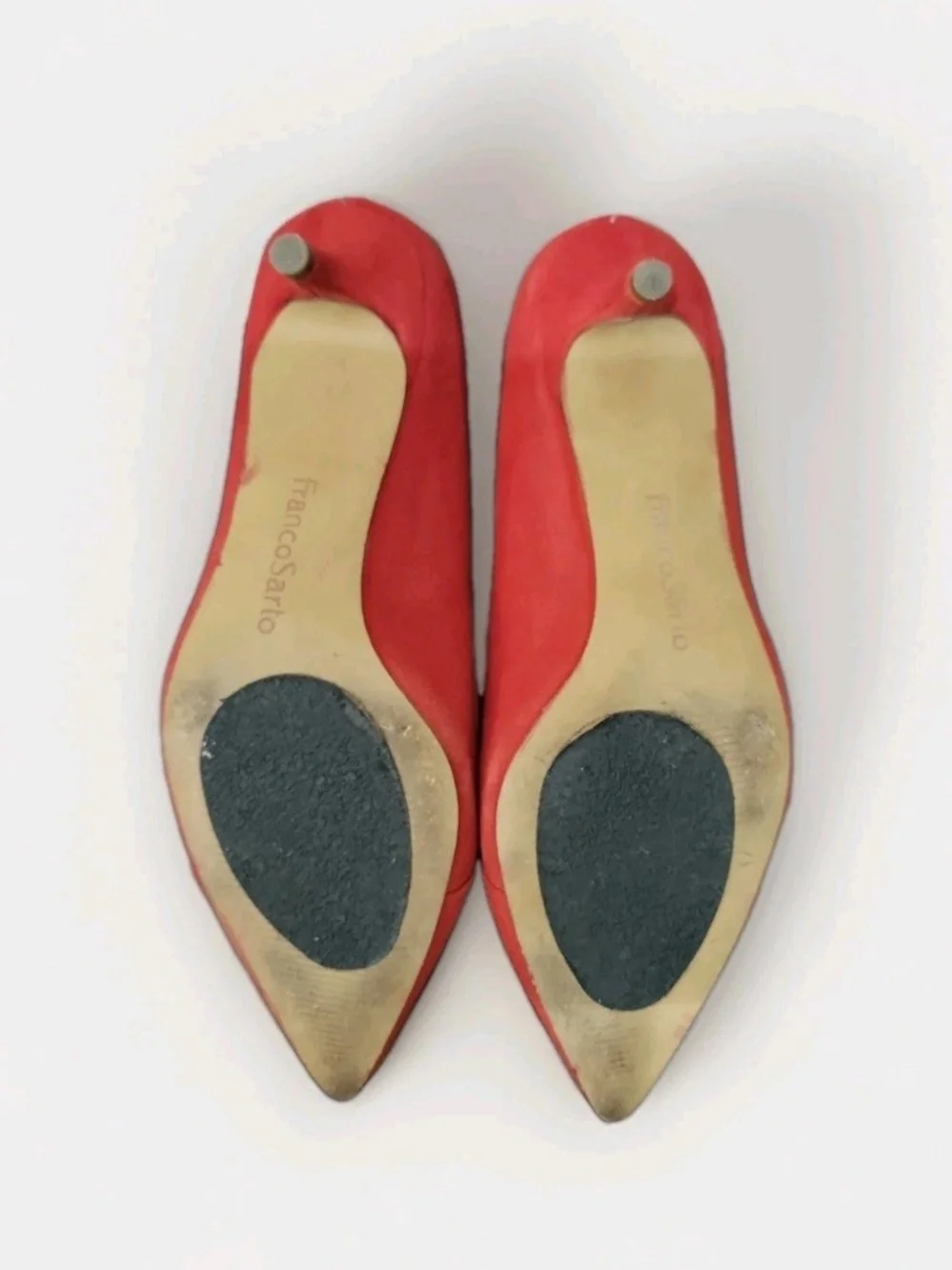 Franco Sarto Red Suede Pointed-Toe Pumps